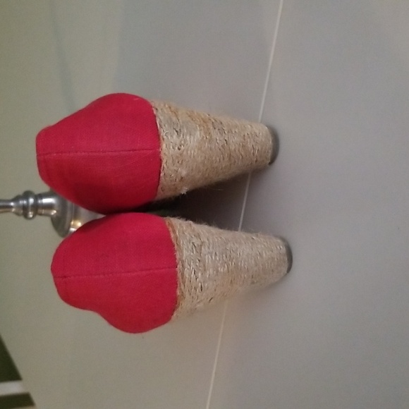 Sz 10 "Soda" Red Canvas Wedge heels - Picture 3 of 5